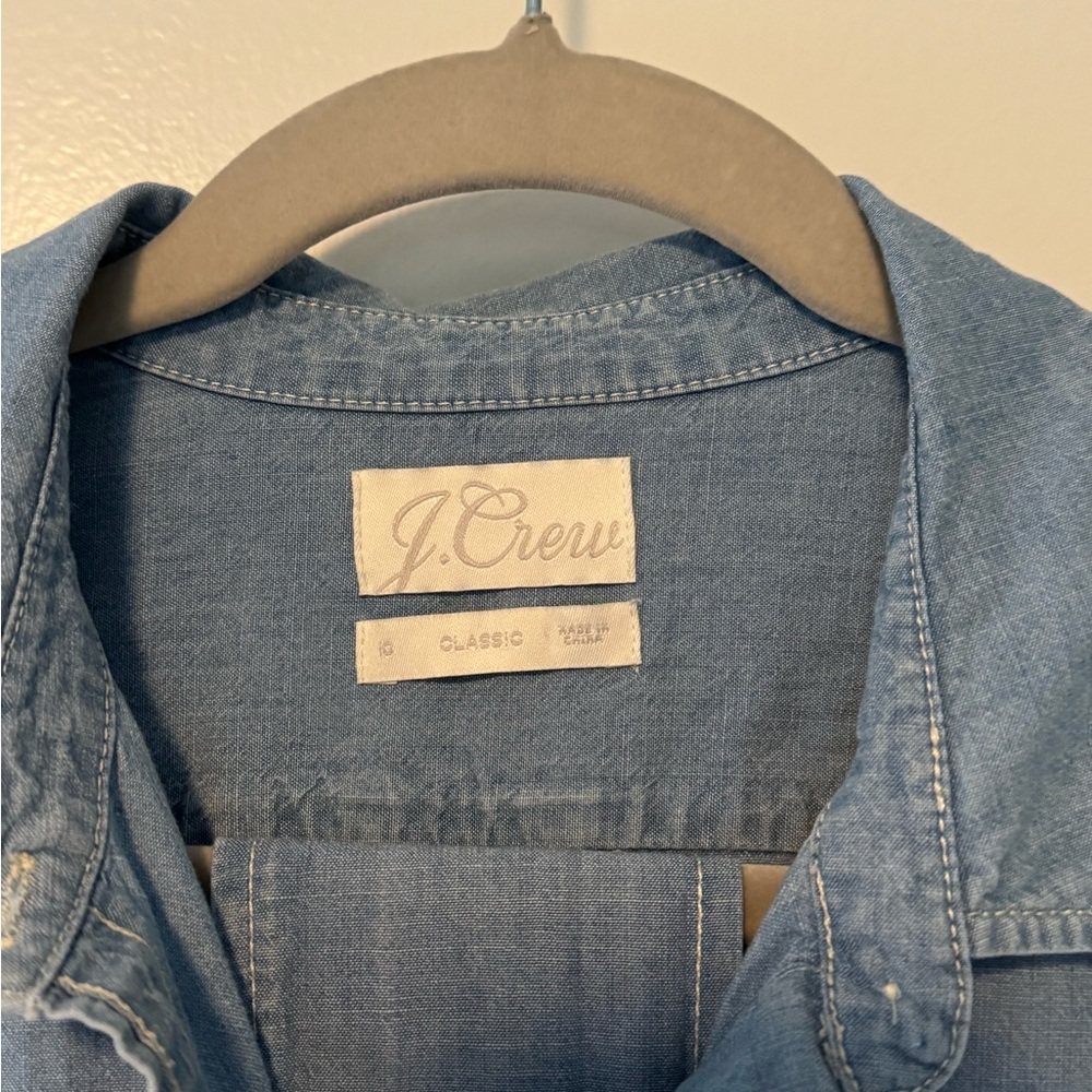 Jcrew Denim Dress with belt. Size 10.